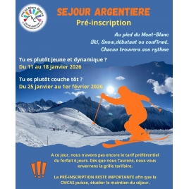 SEJOUR ARGENTIERE 2ème SEJOUR - 2026