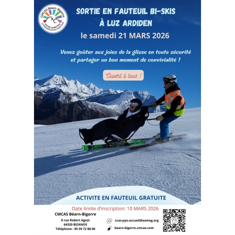 SORTIE EN FAUTEUIL BI-SKI LE SAMEDI 21 FEVRIER 2026