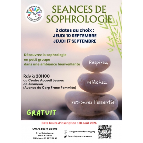 SEANCES DE SOPHROLOGIE - 10 SEPTEMBRE - SLV PAU - 2026