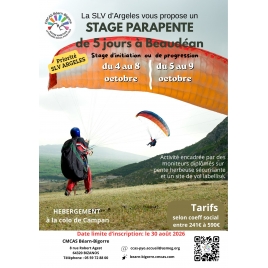 STAGE PARAPENTE - PROGRESSION -  SLV Argelès - 2026