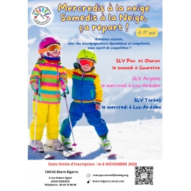 INSCRIPTION AUX MERCREDIS A LA NEIGE ARGELES - 2026/2027